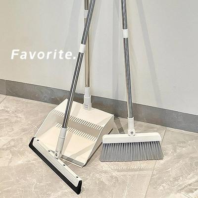 2025新款扫把簸箕套装家用不粘头发扫帚塑料地板刮水器垃圾铲高端