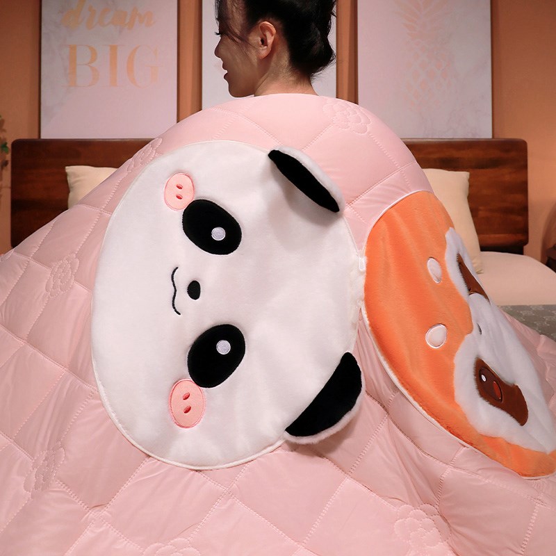 熊猫抱枕被子两用办公室折叠午睡枕头毯子二合一沙发汽车靠枕车载