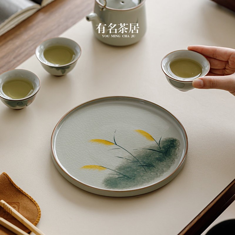 手绘哥窑便携旅行茶具套装家用办公户外喝茶陶瓷一壶四杯整套送礼