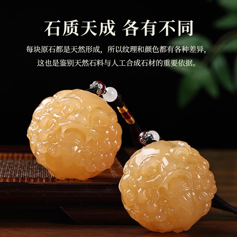 玉石招财貔貅手把件醒狮子头文玩男士随身可把玩桌面摆件解压礼物