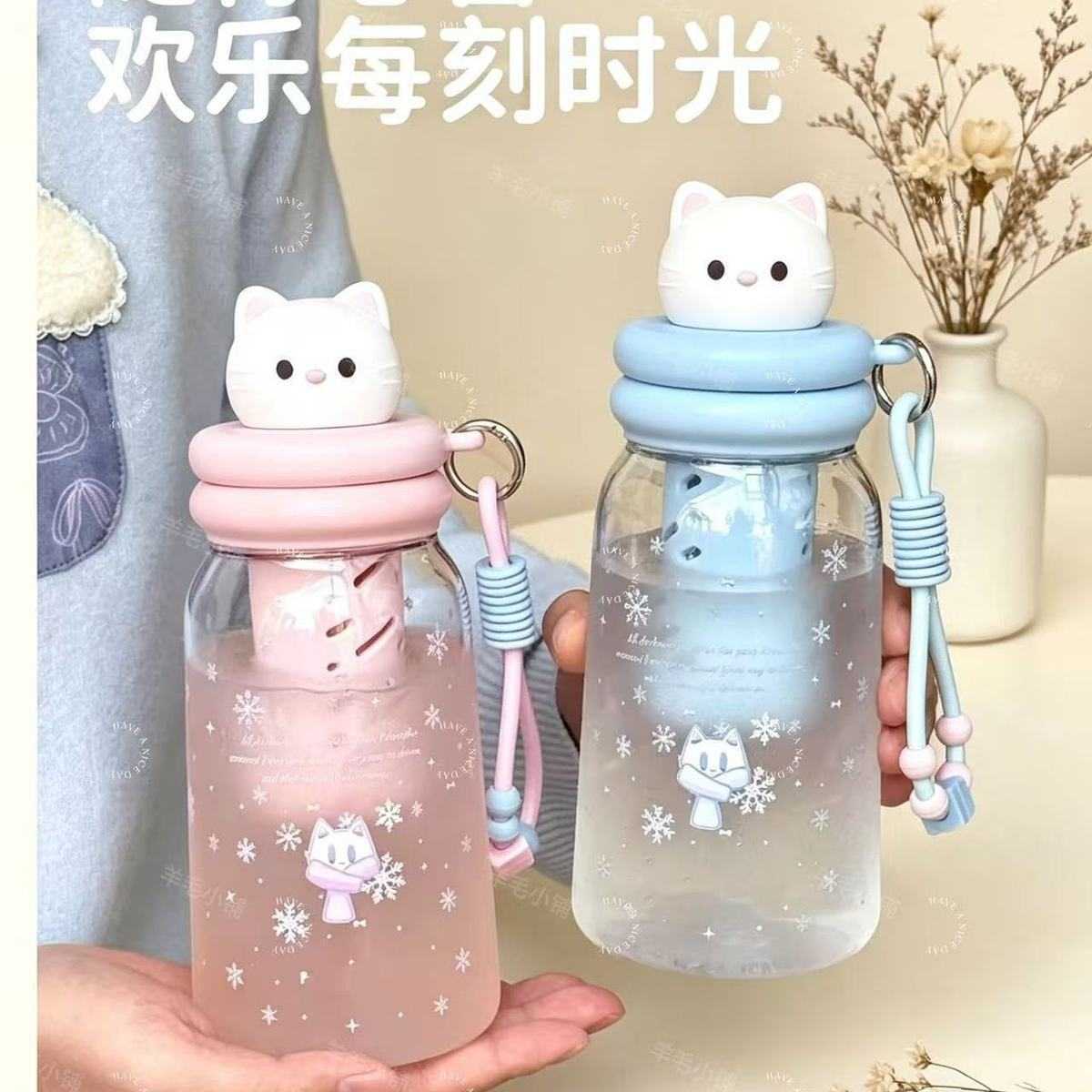 夏季新款高颜值公仔塑料水杯女生