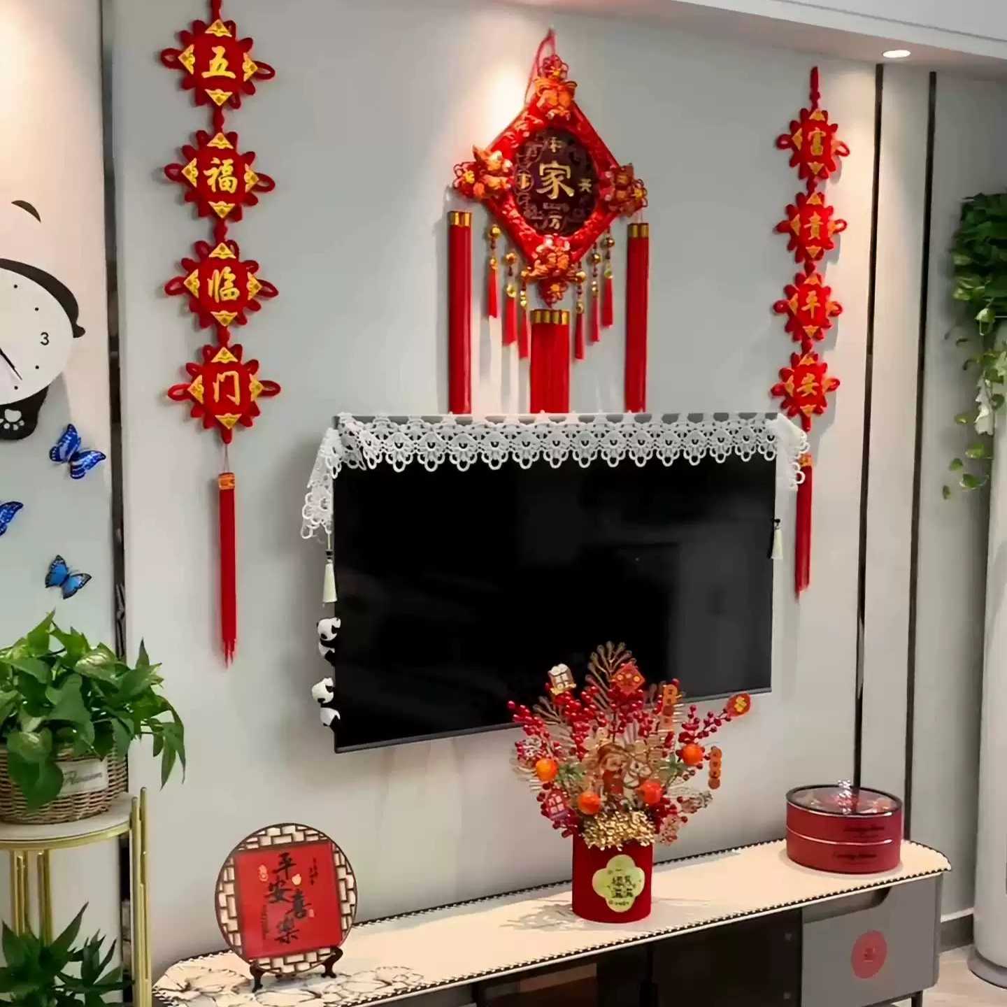 桃木中国结挂饰电视背景墙装饰