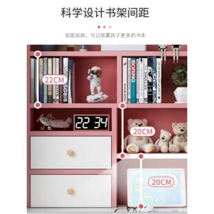简约家用电脑桌 儿童学习桌小学生卧室写字学习桌书架一体桌椅套装