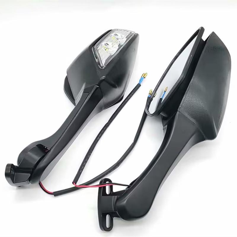 适用摩托车22-23款钱江赛600华鹰500赛550s改装可折叠后视镜带灯