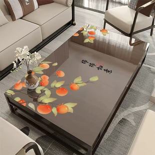 新中式半透明PVC软玻璃桌布防水防油防烫免洗长方形餐桌茶几垫子
