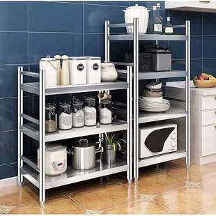 加罗不锈钢厨房置物架微波炉架落地多层厨房用品收纳储物架烤箱架