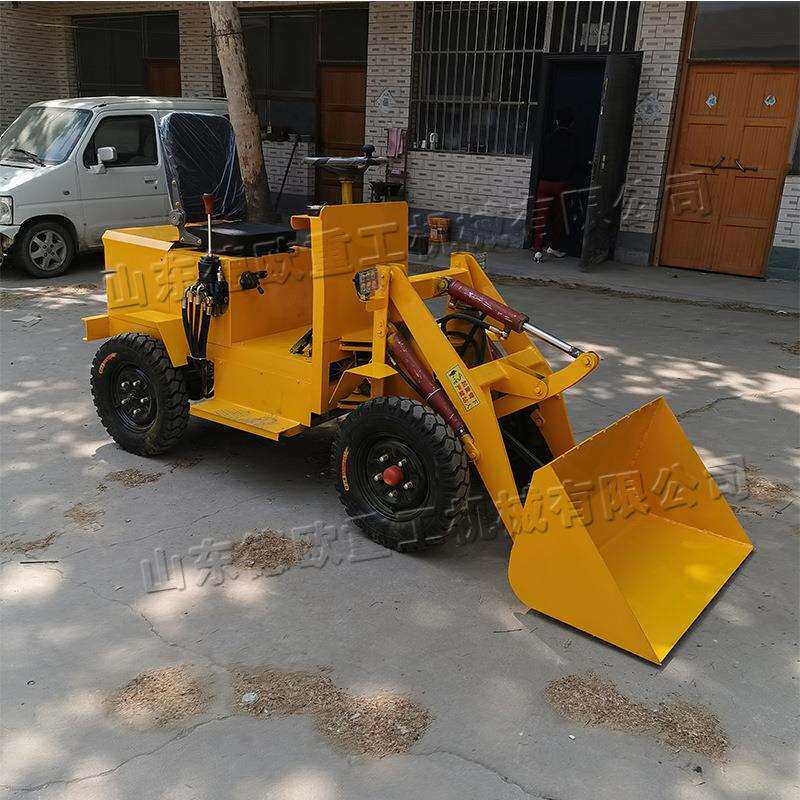 公路施工四驱电动装载机 米厂农场装料小铲车 矿石轻度铲挖机