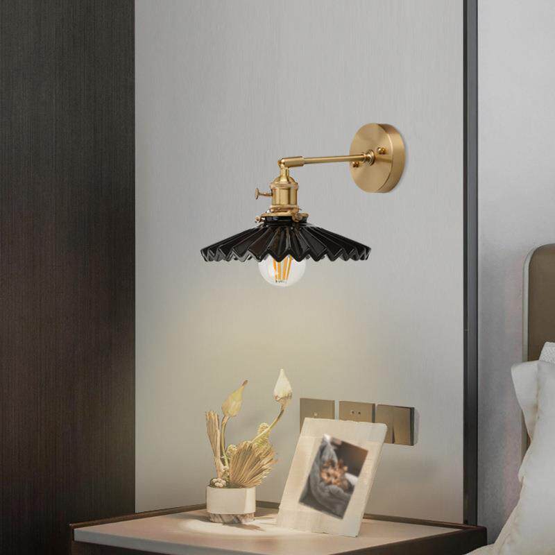 现代简约日式风 自然家居书房卧室温馨床头酒店 跨境陶瓷波浪壁灯