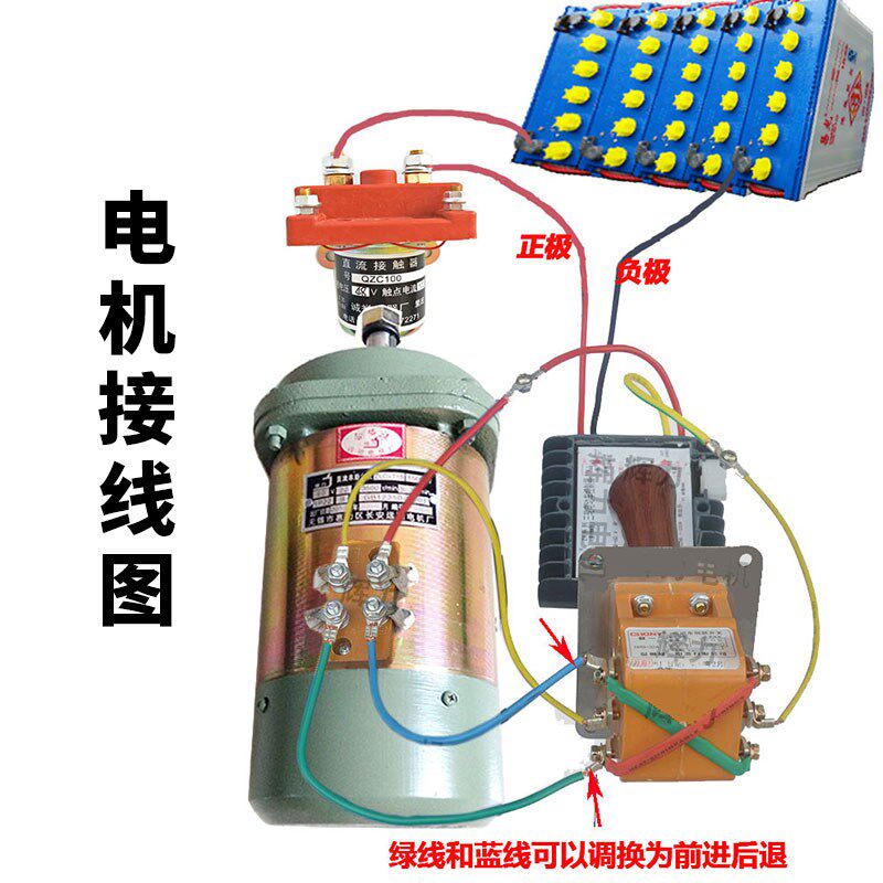 电动三轮车电机 工程车有刷直流串励电机1300w电动车水电瓶车电机