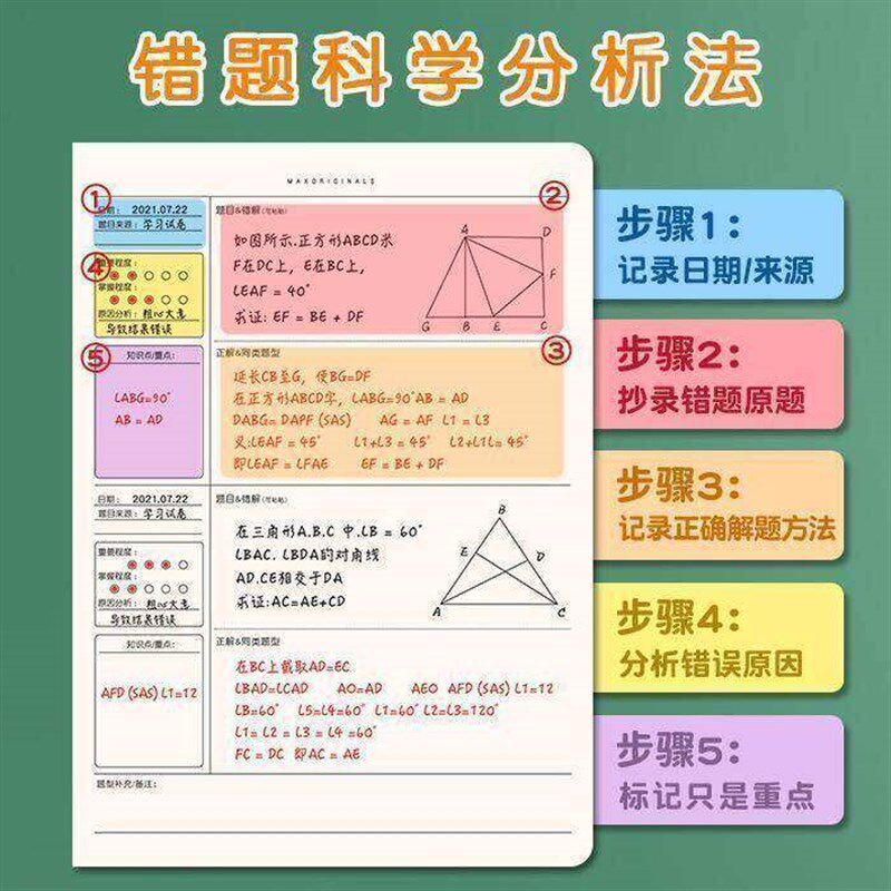纠错本16k学生错题创意贴纸居家日用创意礼品创意贴纸学习帮手