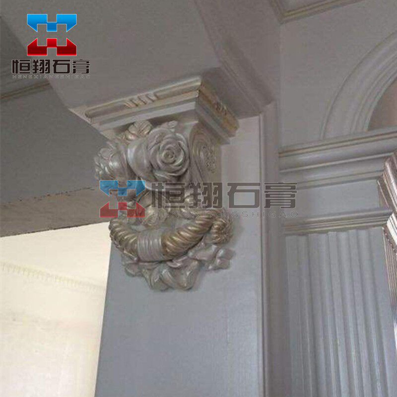 石膏梁托 欧式石膏线壁花角花 灯盘罗马柱仿古砖石膏线 门框装饰