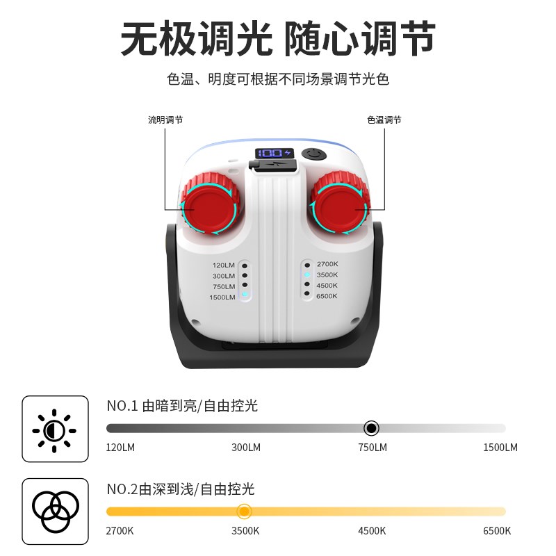途步者露营灯氛围灯帐篷灯防水充电长续航户外随身便携照明工作灯