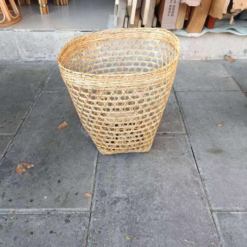 民族特色傣家阿婆 纯手工竹编精品大背篓 花篮竹筐竹背竹编背菜蓝