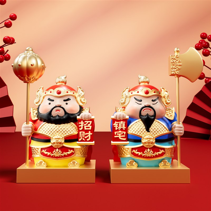新中式国潮门神摆件客厅进门口入户玄关装饰摆件搬家乔迁新居礼物图片