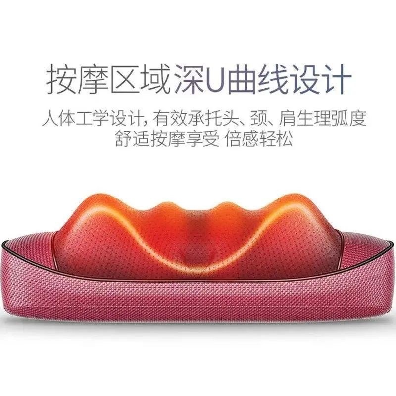 按摩枕腰背部肩颈椎按摩器全身滚轮电动按摩垫颈部揉捏热敷按摩仪