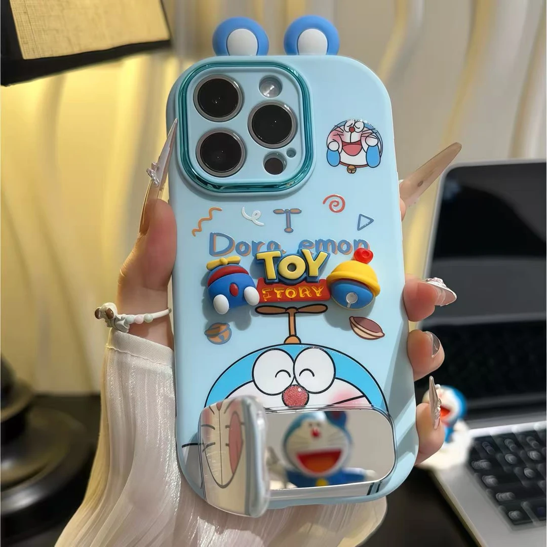 可爱叮当猫公仔支架适用苹果型号