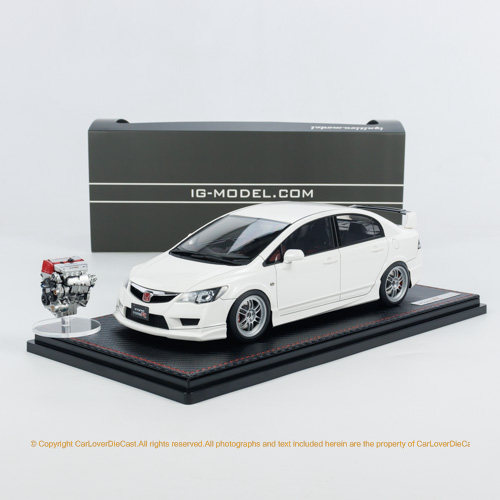 IG 1:18 Honda CIVIC (FD2) TYPE R White   With K20A Engine