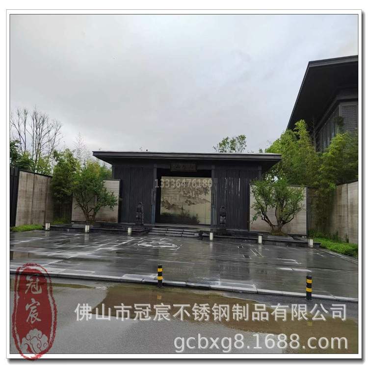 现代风格小区景观廊架 户外不锈钢格栅廊亭 方通方管搭建钢结构景