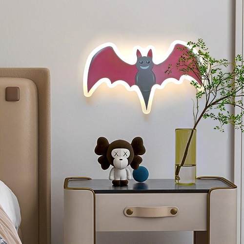 新款RGB七彩氛围蝙蝠壁灯设计师创意艺术个性卧室气氛拾音灯