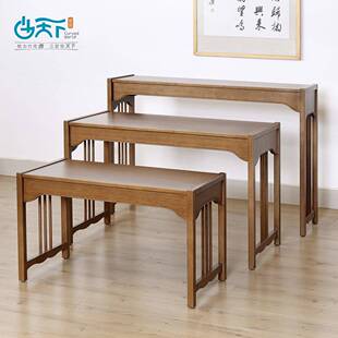 曲天下楠竹疏影玄关台明清古典书画案台民宿家具复古书法写字台桌
