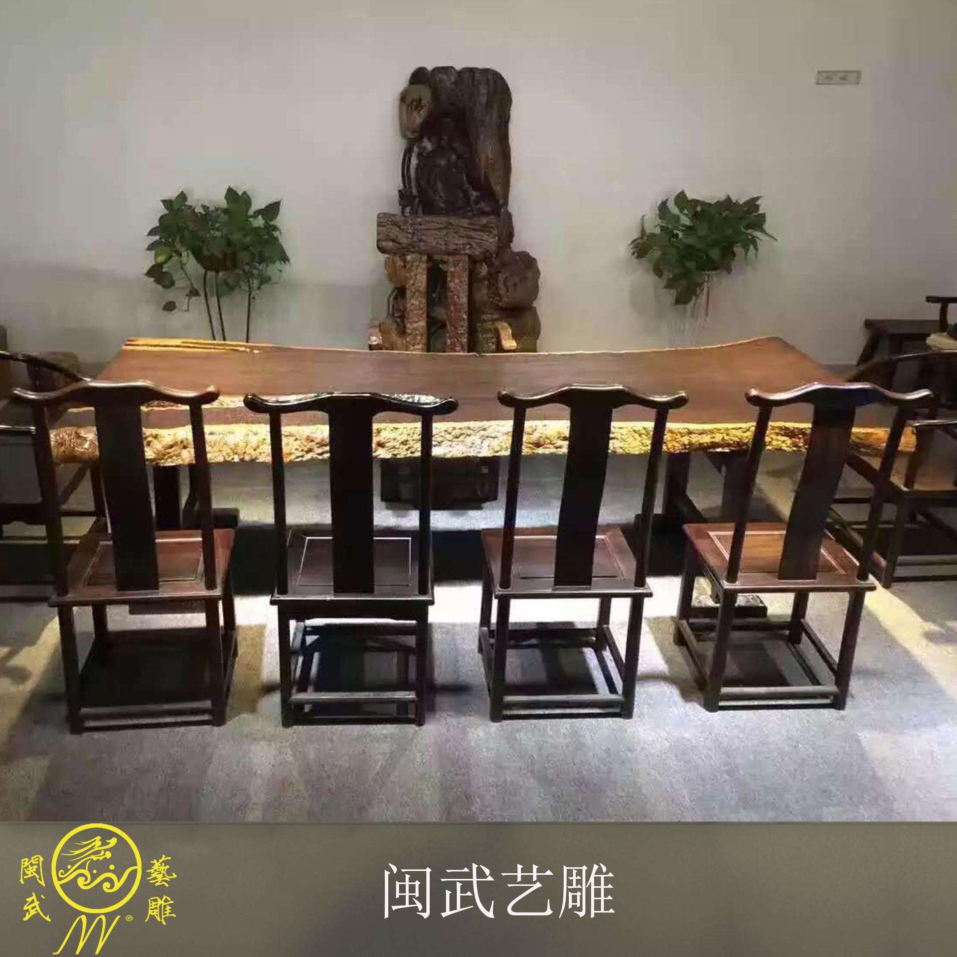 非洲花梨木黑檀大板黑檀实木大板茶桌书桌办公桌现货工厂