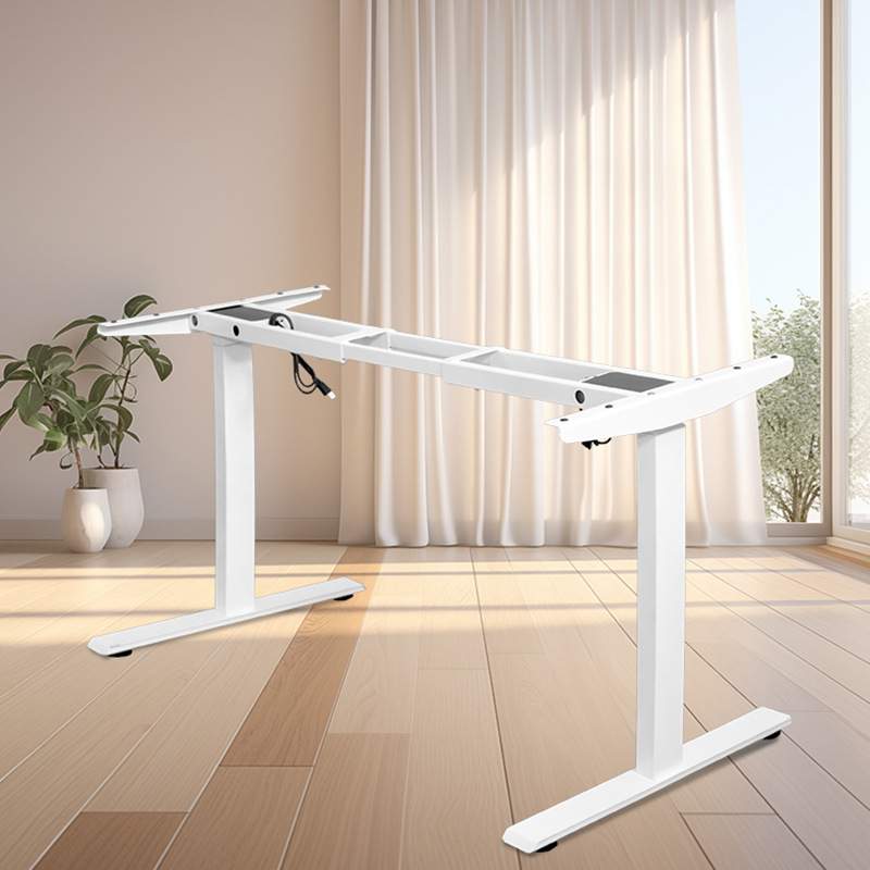 外贸智能电动升降桌工厂站立式办公桌可调高度白色游戏组装桌架