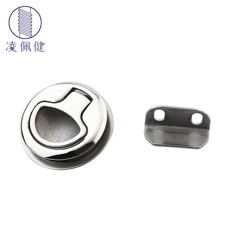 凌佩健 316不锈钢船用圆形拉环锁 埋入式按压拉动圆环锁