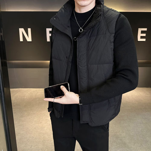 重结构户外高端男士鸭绒工装羽绒马甲秋冬季外穿加厚保暖背心马夹