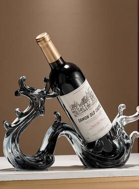 风生水起龙红酒架摆件轻奢高档创意客厅酒柜电视柜办公室装饰品