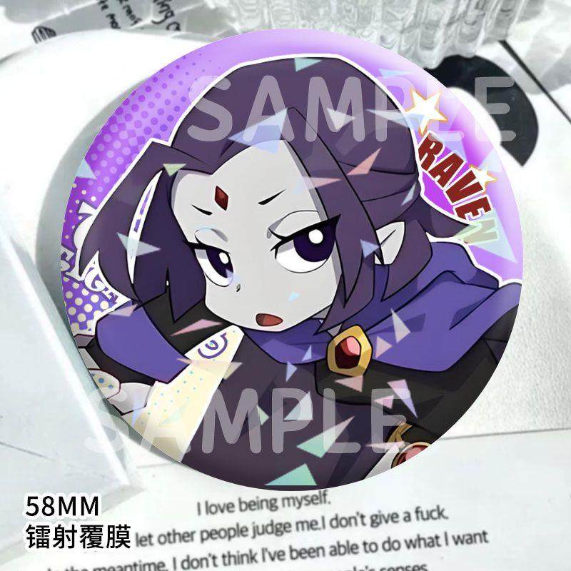 星火乌鸦少年泰坦出击动漫同人镭射反光马口铁碎玻璃吧唧背包挂饰