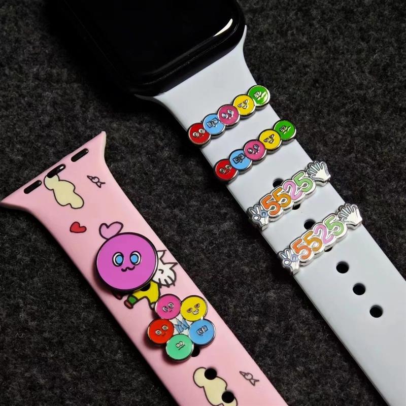 五月天手表带彩虹表环适用iwatch9/s8/SE7苹果表带金属装饰钉表扣