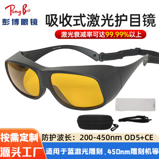 OD5蓝激光焊接护目镜紫外激光安全眼镜蓝光雕刻机护眼安全镜450nm