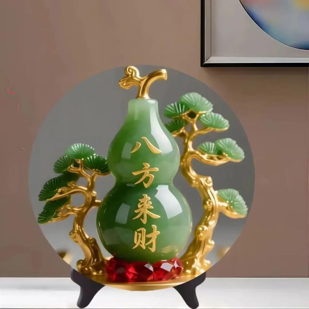 八方来财财好玉石寓意装饰画招财摆件家用旺宅转运居家桌面摆件
