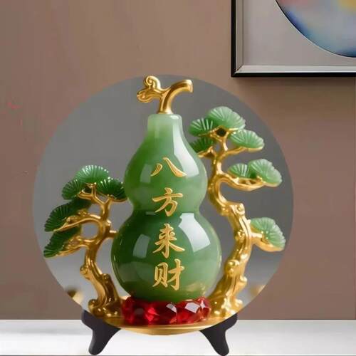 八方来财财好玉石寓意装饰画招财摆件家用旺宅转运居家桌面摆件