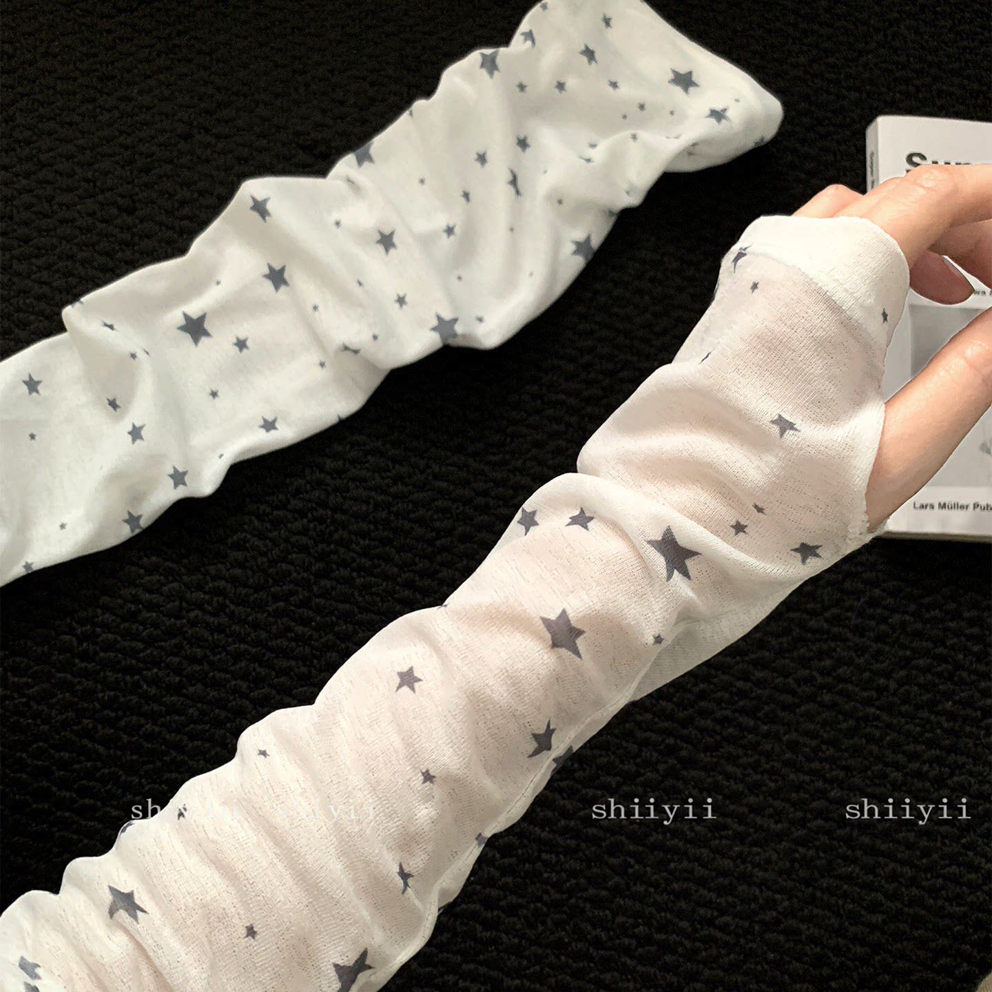 可爱星星冰丝防晒袖套女夏季宽松防紫外线遮阳冰袖一次性