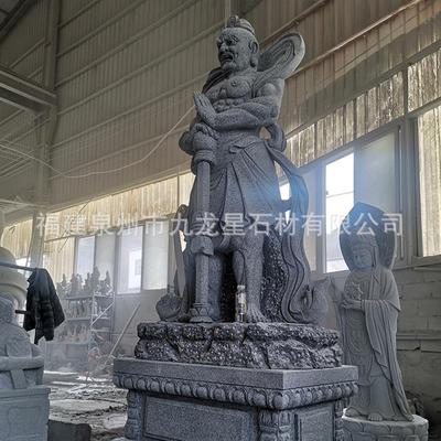 石雕哼哈二将门神人物雕塑四金刚天然石头菩萨佛像寺庙院摆件制作