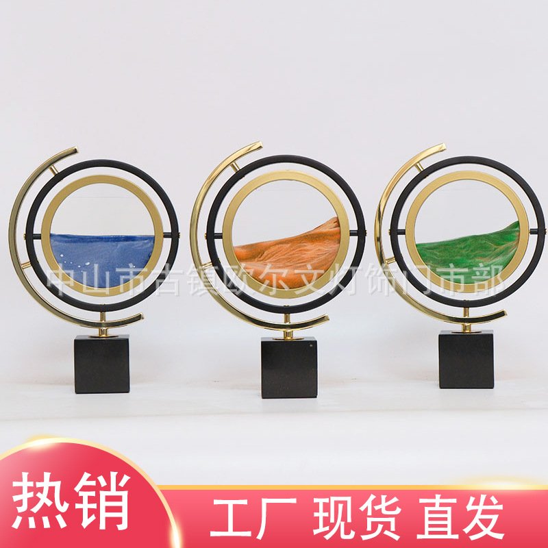 流沙画摆件现代轻奢创意沙漏客厅玄关书房软装高级感办公室装饰品图片