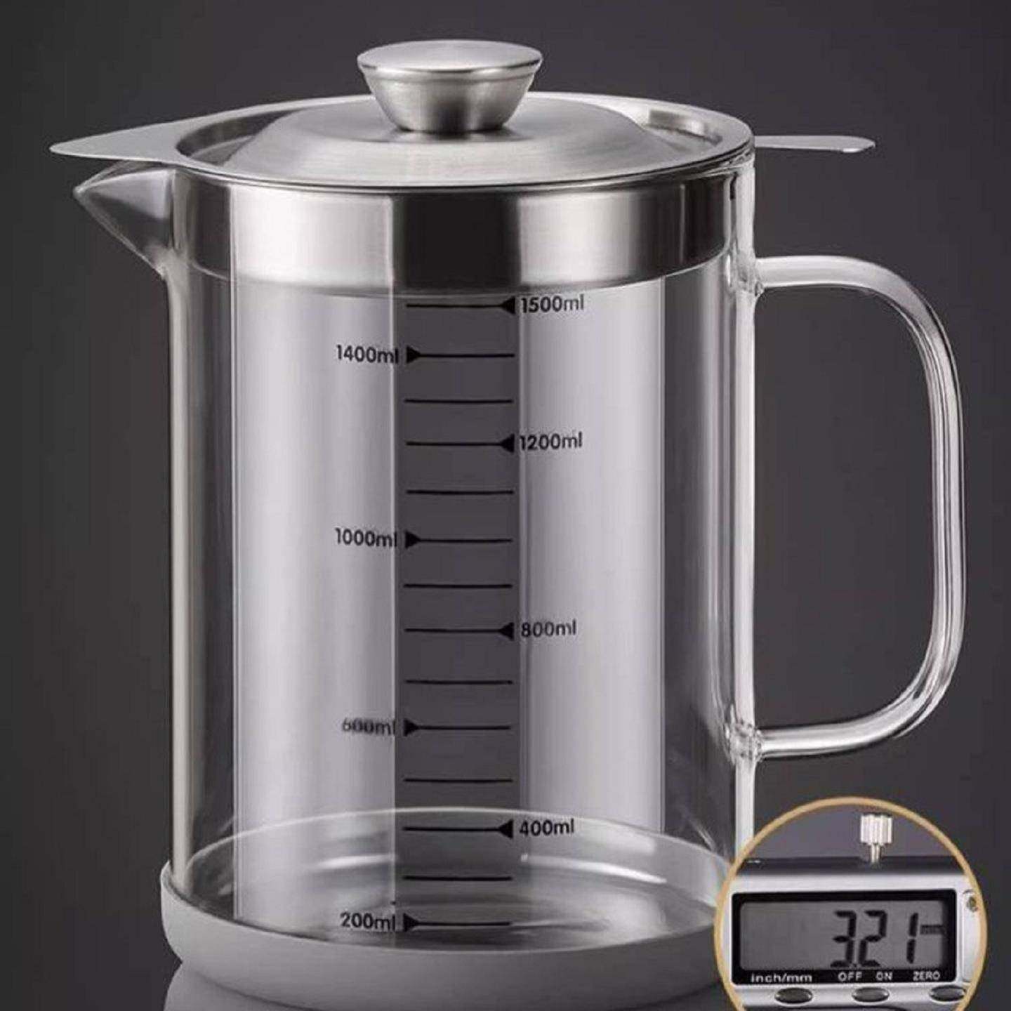 分酒器玻璃白酒倒家用大容量酒瓶壶具醒酒器带盖子刻度三二斤装酒