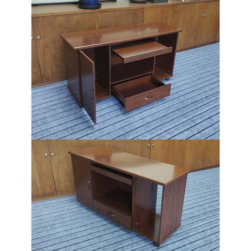 办公室侧柜带轮打印机柜子实木皮办公桌老板桌副柜大班台边柜矮柜