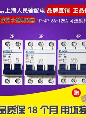人民电气 小型断路器C型 DZ471P2P3P4P6A10A16A20A25A32A40A50A63