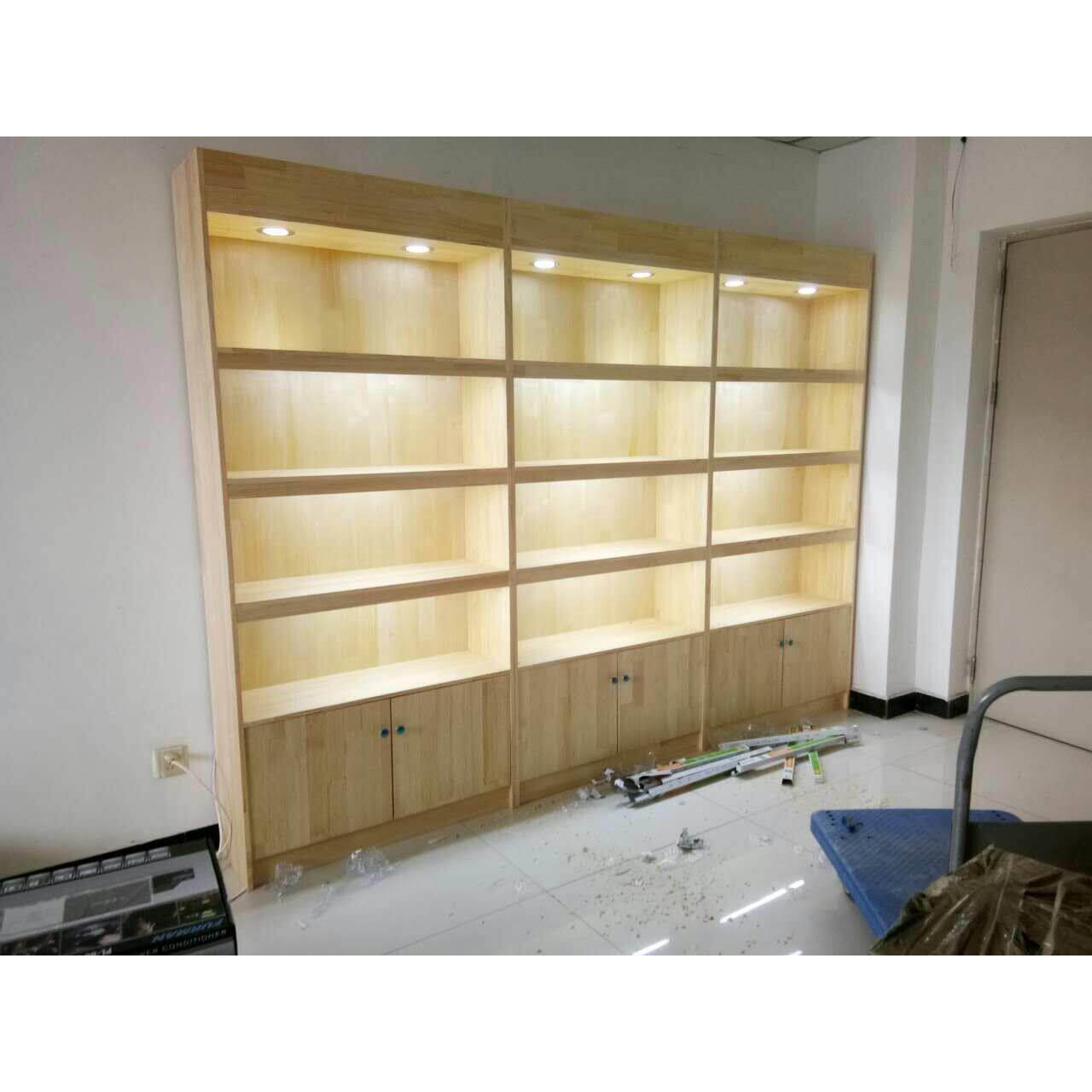 定做实木质烟酒展柜茶叶展示柜图书食品货架工艺礼品摆饰展示柜陈