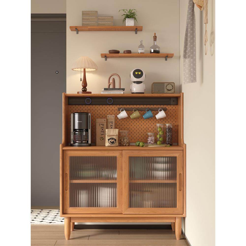 实木餐具柜，北欧沙发，侧柜，侧柜，储物柜，孔板，电源轨道，墙,住宅家具,餐边柜,淘宝优惠券,粉丝福利购,淘宝优惠卷