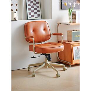 Zooi家阿道夫椅二手电脑椅久坐格纹皮革办公椅可升降转椅
