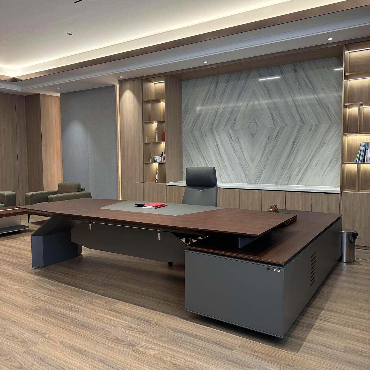 新中式轻奢老板桌椅组合简约现代董事长办公室大气大班台办公桌