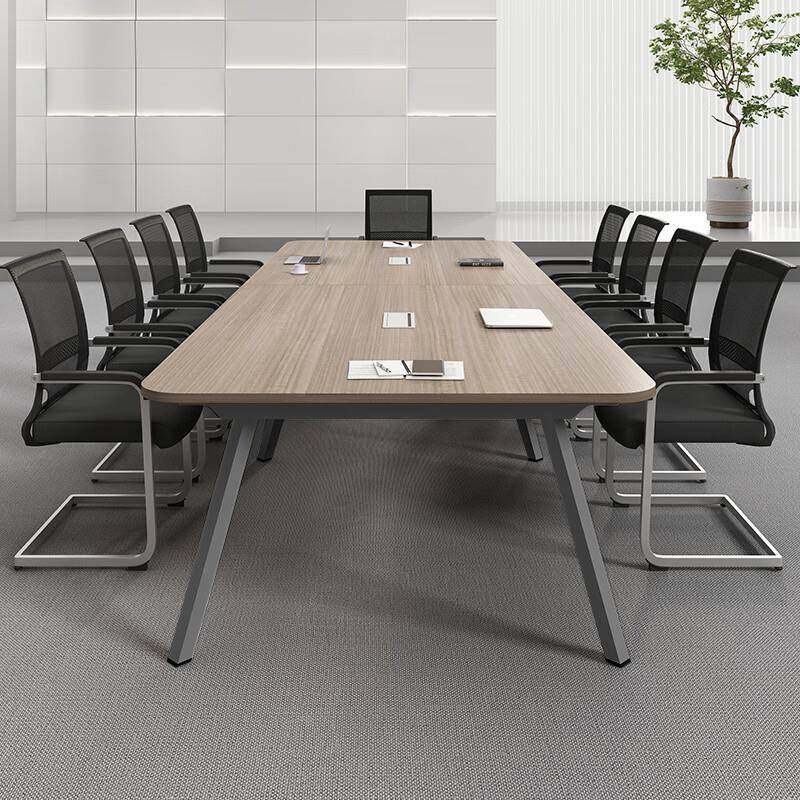 办公室简易弧形会议桌长桌椅组合简约现代洽谈室阅览桌子长方形