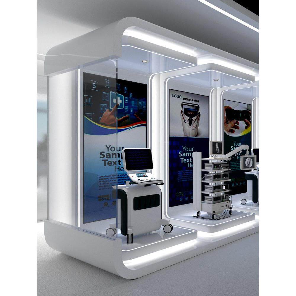 定制科技感展示柜异形发光展台展厅展柜烤漆展架签到留影区背景墙