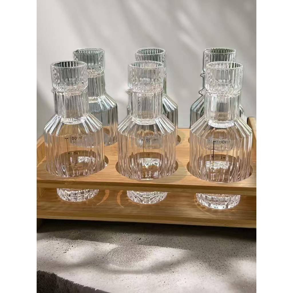 中式白酒壶分酒器家用白酒杯套装酒具条纹一壶一杯个性小号烈酒杯