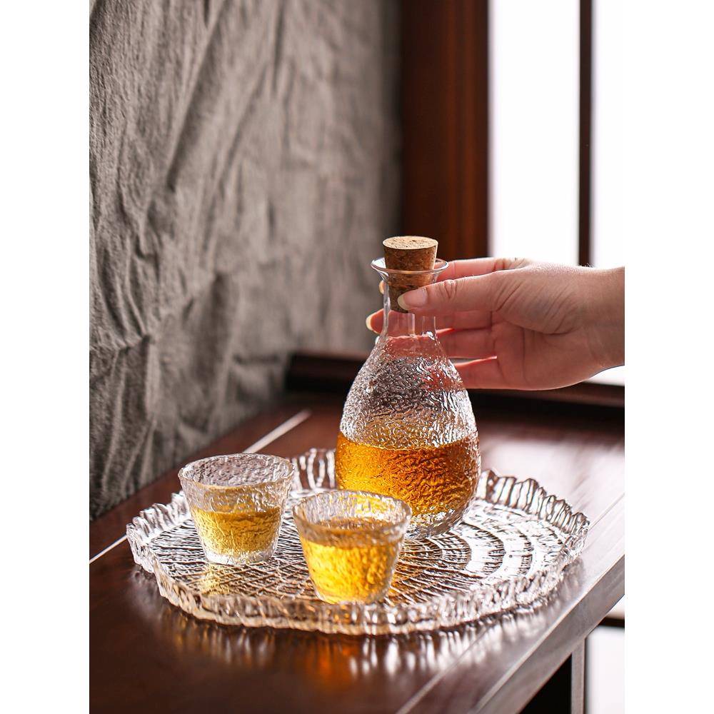 高通透冰露日式小酒杯清酒杯玻璃白酒杯套装烈酒杯酒具分酒器酒盅