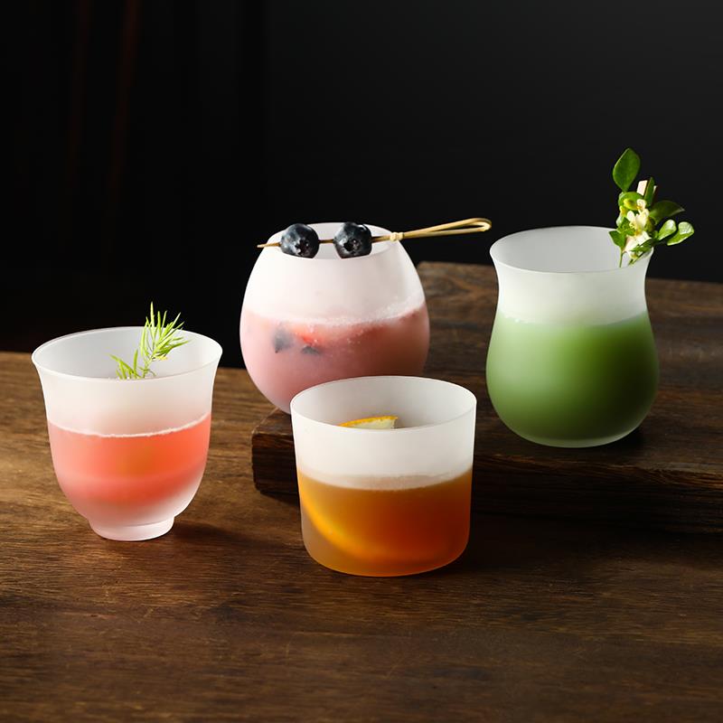 高颜值磨砂超薄玻璃杯饮料果汁杯咖啡杯酒杯鸡尾酒杯威士忌杯子