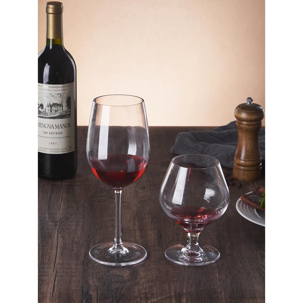 高脚杯酒店商用餐厅亚克力PC防摔高档杯子塑料醒酒葡萄红酒香槟杯